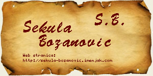 Sekula Božanović vizit kartica